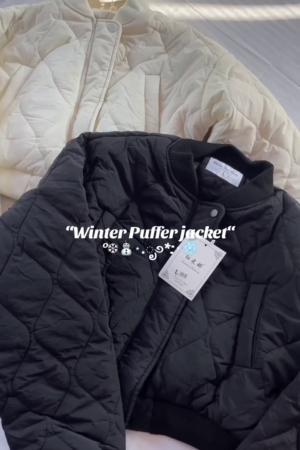 Classic White Quilted Winter Puffer Jacket