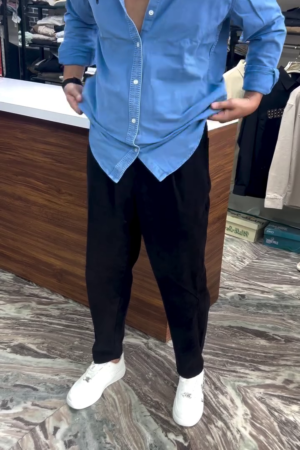 Men Dark Blue Slim Fit Garment-Dyed Oxford Shirt