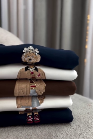 The Souled Store Ted The Stoner: Baby Terry Men and Boys Short Sleeves Round Neck Black Towelling Patch Cotton Oversized T-Shirts