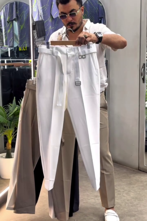 Men Comfort Easy Wash Pleated Gurkha Trousers