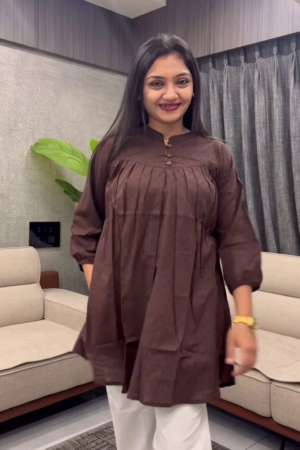 Women Brown Linen Co-Ords