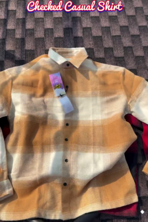 Men Comfort Oversized Fit Buffalo Checked Spread Collar Cotton Casual Shirt