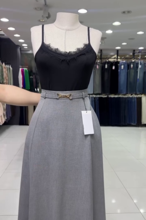 Opaque A-Line Maxi Skirt