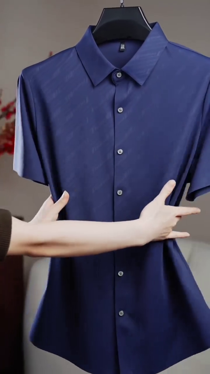 Men Navy Blue Slim Fit Casual Shirt - Image 8