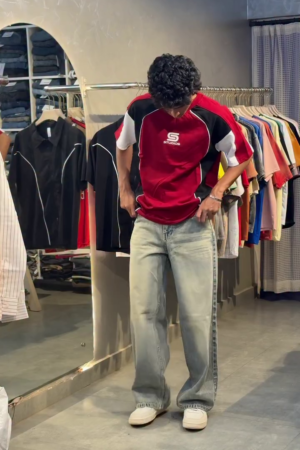 Graphic Printed Drop-Shoulder Sleeves Oversized Cotton T-shirt